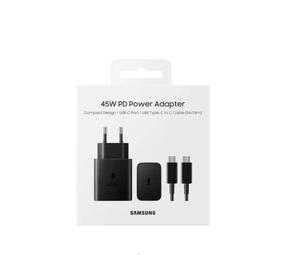 SAMSUNG Pack Chargeur 45W + Câble USB-C (Noir)