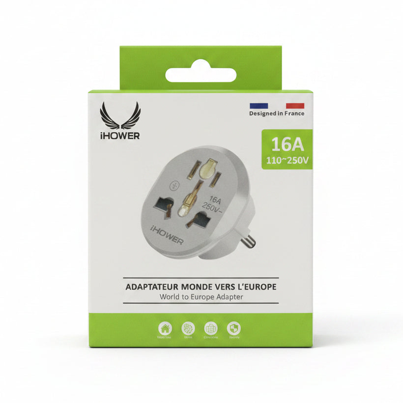 ADAPTATEUR IHOWER 16A MONDE VERS EUROPE H001