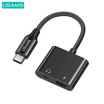 Adaptateur Audio Usams Usb-c to jack 3.5 PD Charge 60w