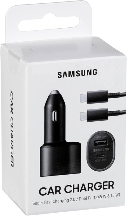 Samsung Chargeur Voiture 60W USB-C + Câble USB-C - Noir