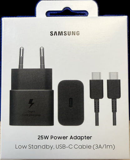 SAMSUNG Pack Chargeur 25W + Câble USB-C (Noir)