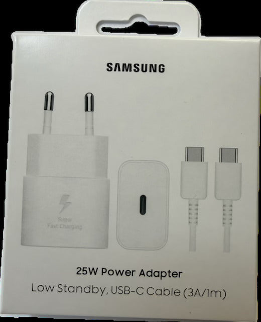SAMSUNG Pack Chargeur 25W + Câble USB-C (Blanc)