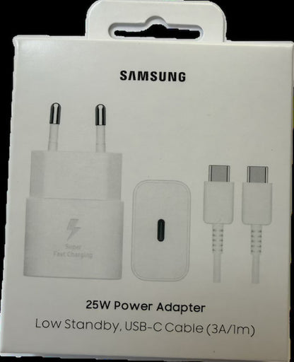 SAMSUNG Pack Chargeur 25W + Câble USB-C (Blanc)
