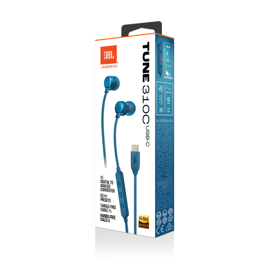 ECOUTEUR JBL TUNE 310C USB-C BLEU