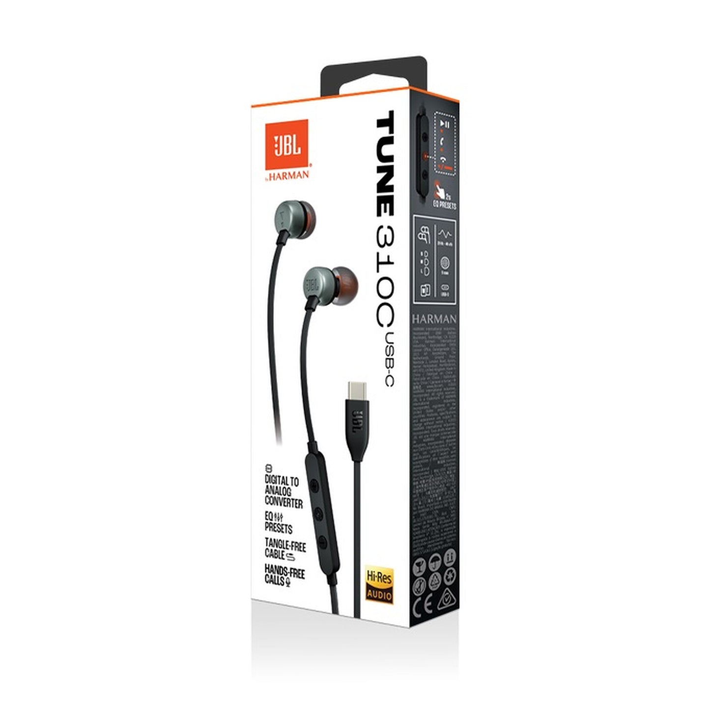 ECOUTEUR JBL TUNE 310C USB-C NOIR