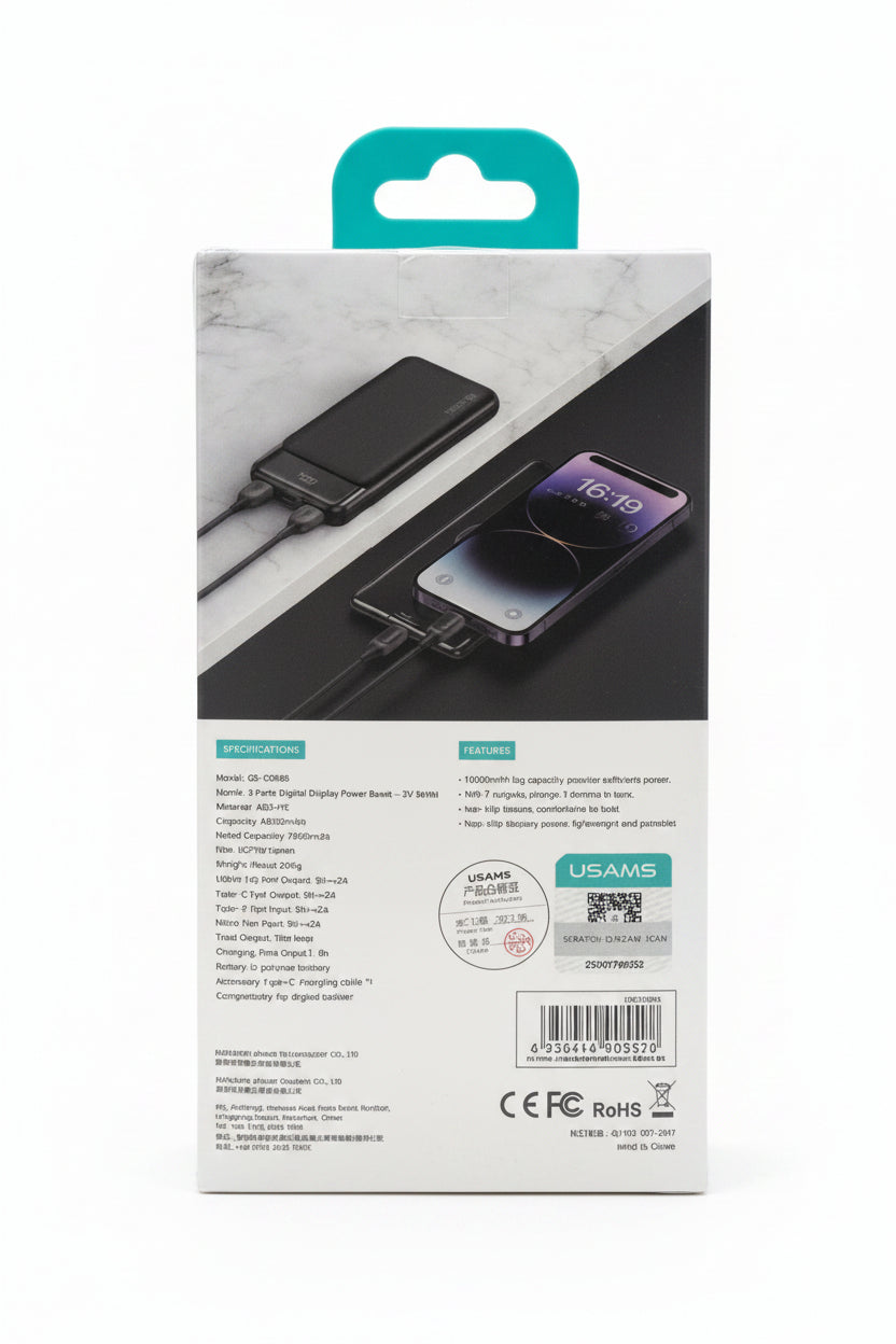 Power Bank USAMS 10000mah 3 Ports