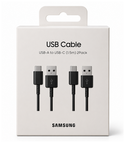 SAMSUNG Pack 2 Câbles 15W USB-C 1,5m (Noir)