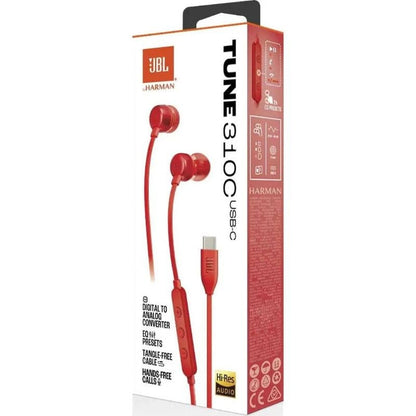 ECOUTEUR JBL TUNE 310C USB-C ROUGE