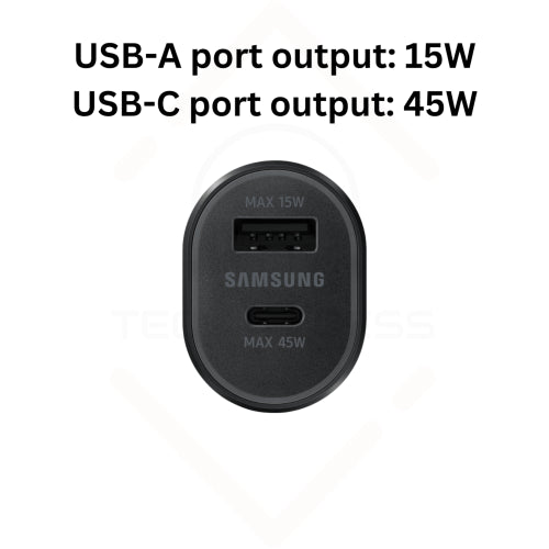 Samsung Chargeur Voiture 60W USB-C + Câble USB-C - Noir